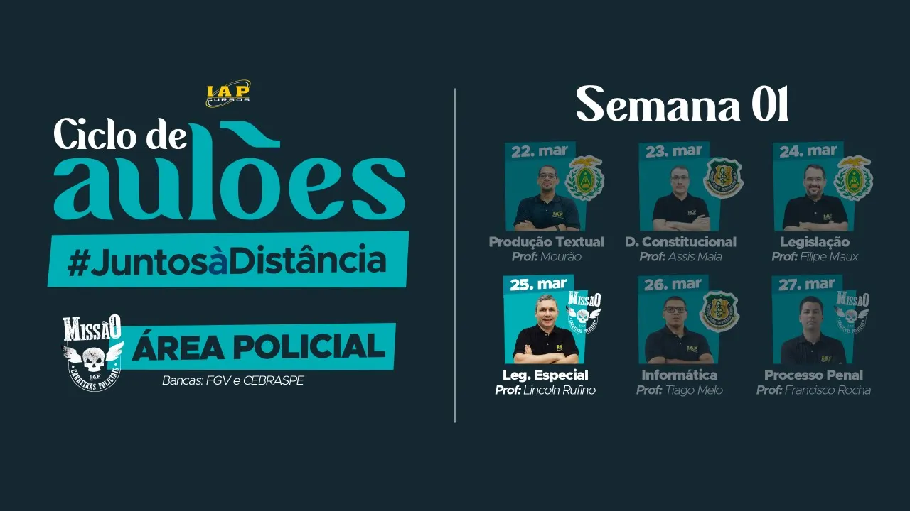 LIVE - LEGISLAÇÃO ESPECIAL PARA AS CARREIRAS POLICIAIS.