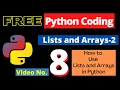8 Lists and Arrays in Python Part 2 - Online Python Coding Classes in Hindi