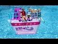 Download Lagu Cruise ship ! Elsa and Anna toddlers on the boat - Barbie is captain - vacation - pool - water fun
