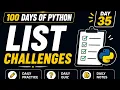 100 Days Of Python List Challenges PY2AI