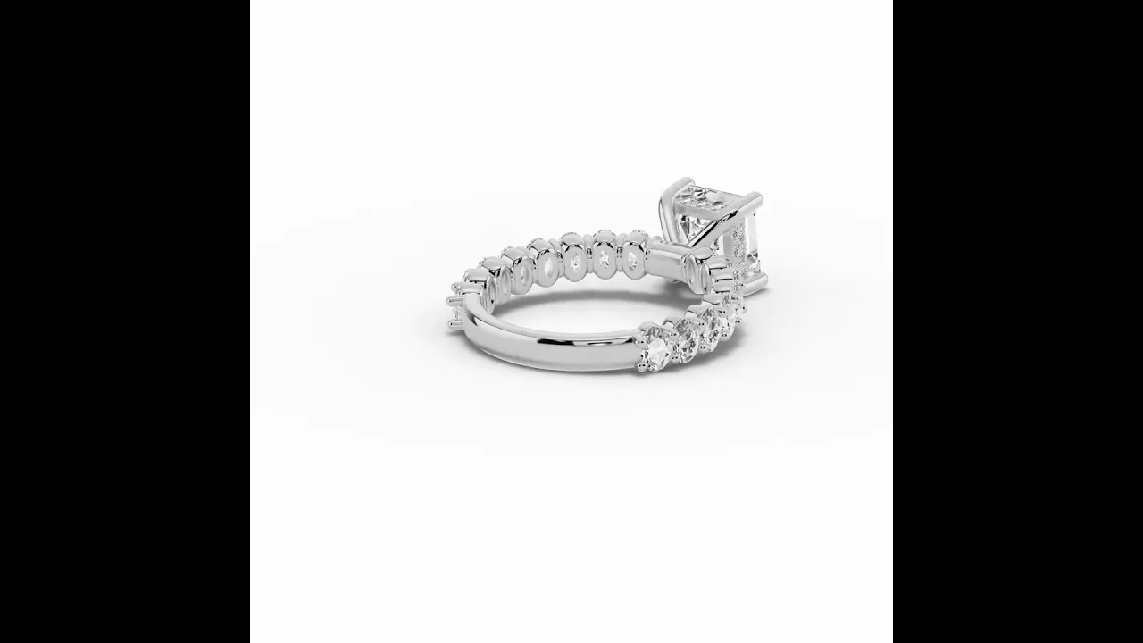 Asscher Aurielle Crown Engagement Ring