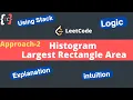 Largest Rectangle in Histogram Using Stack LeetCode Histogram Area Stack Data Structures