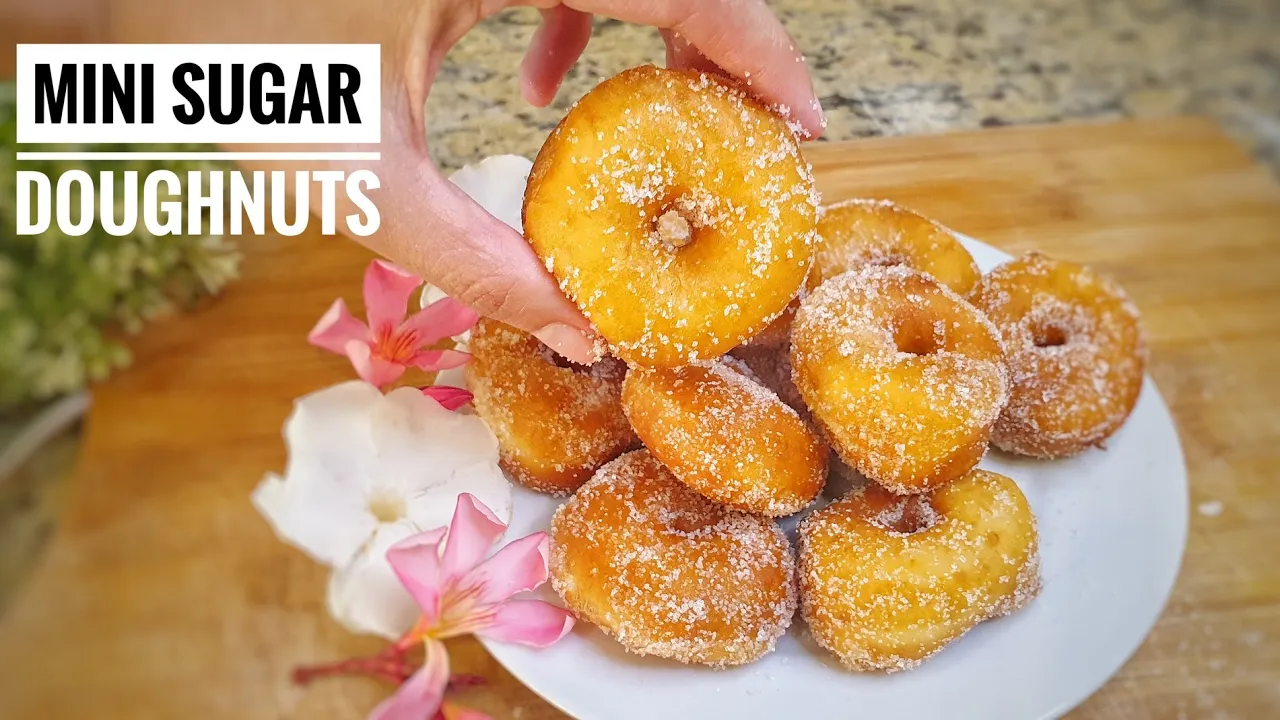 How to Make Sugar Coated MINI Doughnuts   Easy Donut Recipe   Thai Girl in the Kitchen