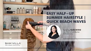 Easy Half-Up Summer Hairstyle | Quick Beach Waves