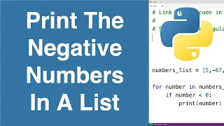 Print The Negative Numbers In A List Python Example