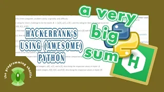 hackerrank s A Very Big Sum explanations using python