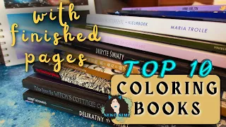 My Top 10 1 Favourite Adult Colouring Books with COMPLETED PAGES 2024