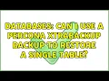 Databases Can I use a Percona Xtrabackup backup to restore a single table 2 Solutions