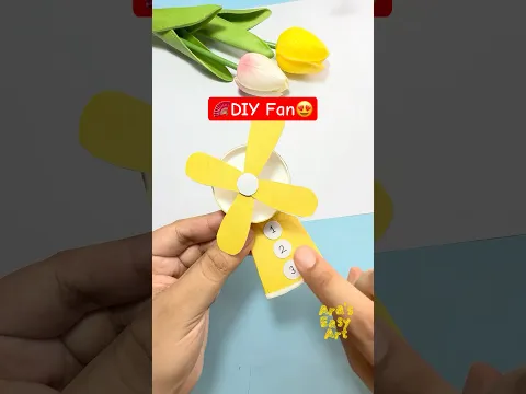 🪭DIY Fan with Paper Cup🌬️ @ArasEasyArt #diy #viral #ytshorts #fan