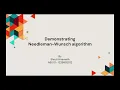 Needleman Wunsch Algorithm - Shruti Hiremath
