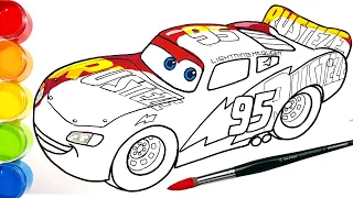 LIGHTNING McQUEEN with Wrap in Rust-eze Racing Center CARS 3 Drawing and Coloring Pages Tim Tim TV