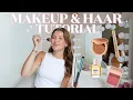 Download Lagu MAKEUP \u0026 HAAR TUTORIAL 💄🎀  glowy, clean girl makeup | GRWM