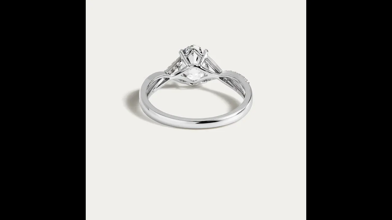 Pascale丨Oval Lab Diamond Twisted Split Shank Pavé Engagement Ring