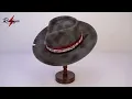 Nova - Vintage Wide Brim Stiff Handcrafted Distressed Fedora Hat
