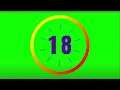 41 seconds countdown timer with number display with Alarm Greenscreen copyright free