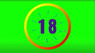 41 seconds countdown timer with number display with Alarm Greenscreen copyright free