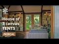 House of 3 tents affordable cabin home in California