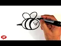 How to Draw a Bee - Cute