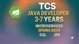 TCS Java Developer Interview 2-7Years Experience Java 8 Spring Boot Microservices SQL