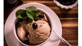 Homemade Coffee Ice Cream with Chocolate Covered Espresso Beans