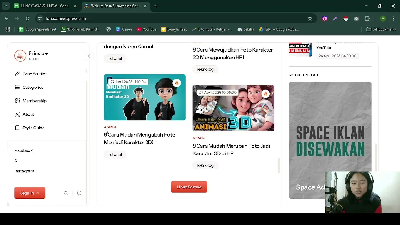 Template Website Blog Principle WGS GRATIS 