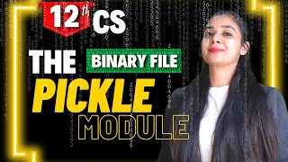 The Pickle Module Binary File File Handling Class 12 CS