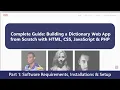 Part 1 - Dictionary Web App Installations Setup XAMPP Visual Studio Code