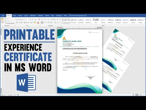 Download MP3 How to Make Experience Certificate in Microsoft Word 2022 || Experience Letter in Ms Word