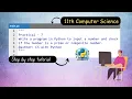 Class 11 CS Practical - Prime number program Python Practical programs