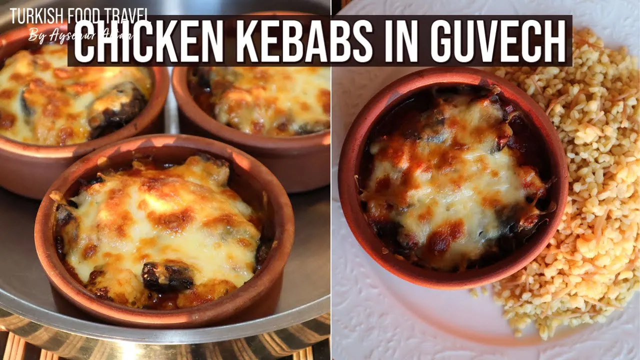 Chicken Kebabs In Guvech / Casseroles With Eggplant & Mushrooms