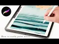 how to paint watercolor waves in Procreate EASY Procreate tips and tricks for beginners