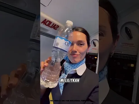 Ternyata Ini Alasan Pramugari Melilitkan Label Botol Air! 😱💧 #shortvideo