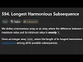 Longest Harmonious Subsequence Leetcode 594 Java Solution Leetcode Daily Problem
