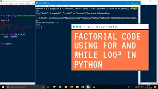 Factorial code in Python Using For and while loop in Python Full Python Course