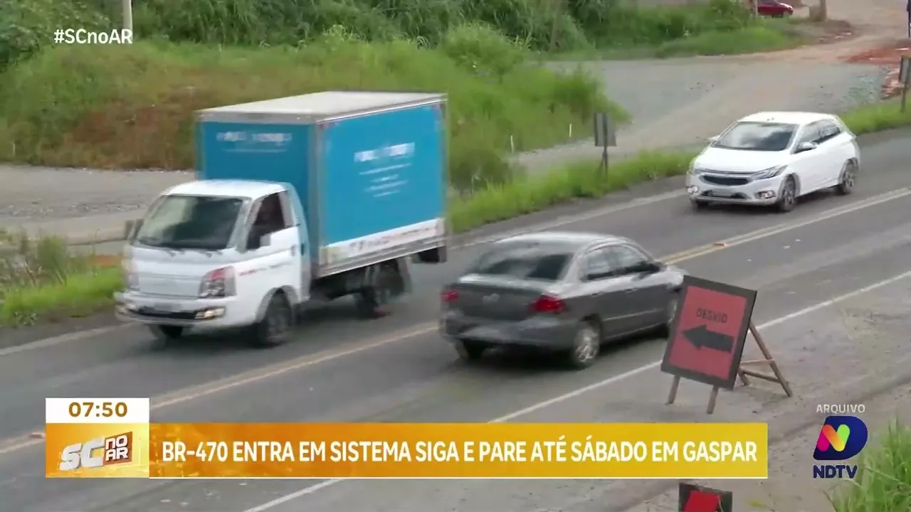 Três trechos BR-470 seguem no sistema 'Siga e Pare' até sábado