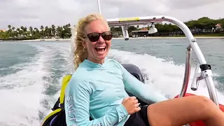 This girl can DRIVE!!! Fun on the water: shipwrecks, sunken subs, and spearfishing!