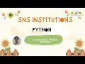 Python Operators python SNS Institutions