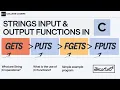 Understanding String Functions in C gets puts fgets and fputs with Examples in Telugu
