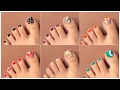 5 Easy toe nail art designs for beginners Diy pedicure at home 2025