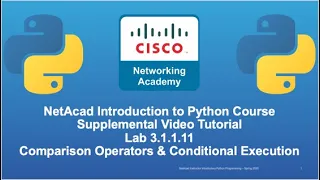 Cisco NetAcad Introduction to Python Course - Supplemental Lab Tutorial Solution Set Lab 3 1 1 11