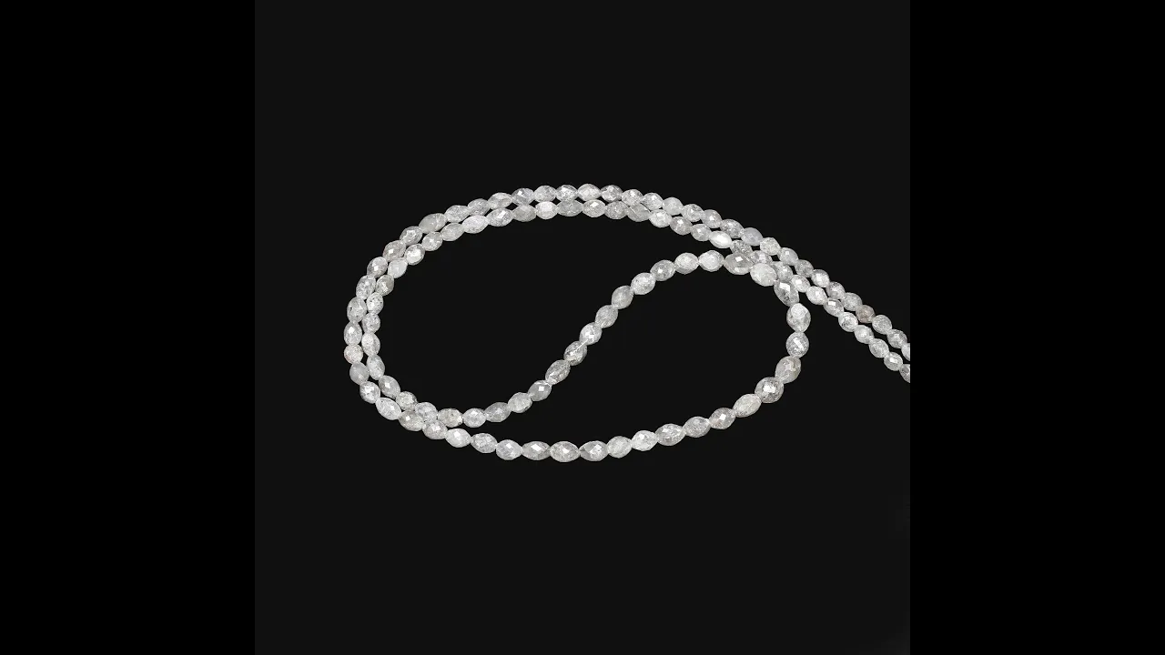 White Diamond 2.50x2mm to 5x4mm Barrel Faceted Beads (17.75 Inch)