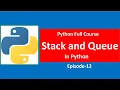 Stack and Queue in Python Stack Data Structure Queue Data Structure Python Course Episode12