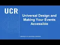 Universal Design and Making Your Events Accessible