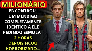 MILIONÁRIO ENCONTROU UM MENDIGO COMPLETAMENTE IDÊNTICO A ELE PEDINDO ESMOLA, 2 HORAS DEPOIS...