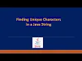 Finding Unique Characters in a Java String
