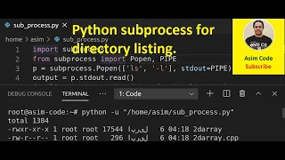 Python subprocess for directory listing