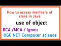 How to access members of class in Java use of Object