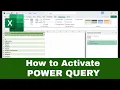 How to Activate POWER QUERY in Excel Step-by-Step