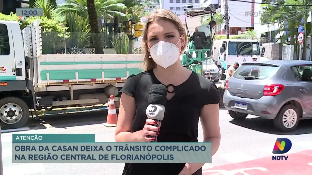 Obra deixa o trânsito complicado na região central de Florianópolis