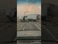 Semi Folded Across BOTH Lanes in Wildfire Smoke Real Dashcam